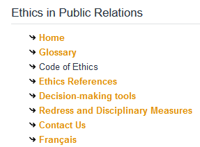 Ethics Website - Code of Ethics
