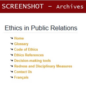 Ethics in PR - SCREENSHOTS - Photo Menu
